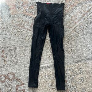 SPANX Black Faux Leather Leggings